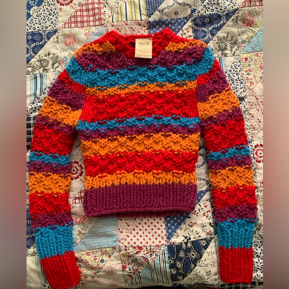 Lucky Brand NWT multicolor chunky knit sweater, size Medium